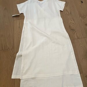 Ivory Linen Apron Overlay Dress